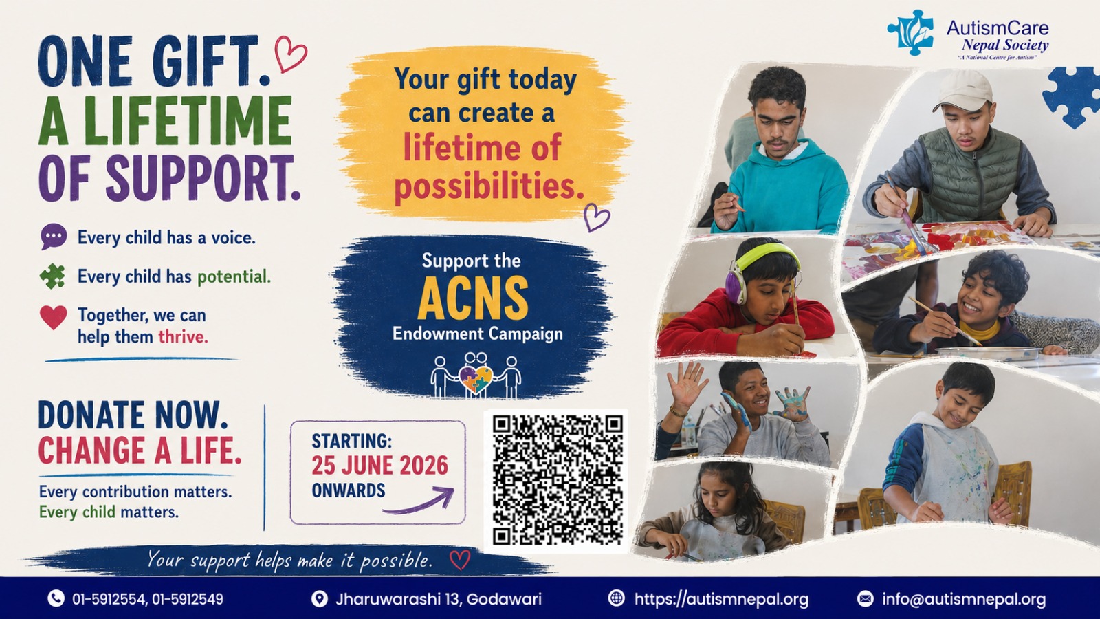 One gift . A life time of support